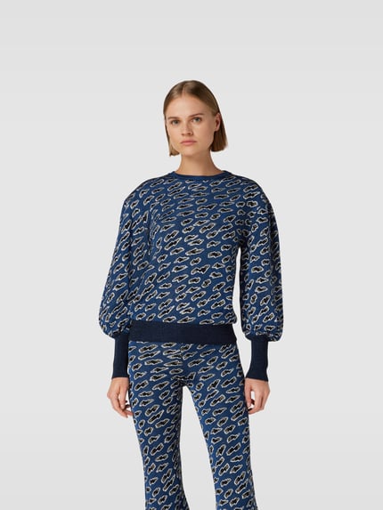 Rabanne Sweter w dzianinowym wyglądzie Granatowy 4