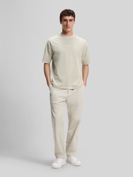 BOSS Orange relaxed fit T-shirt van puur katoen model 'TE_TILE' Beige - 1