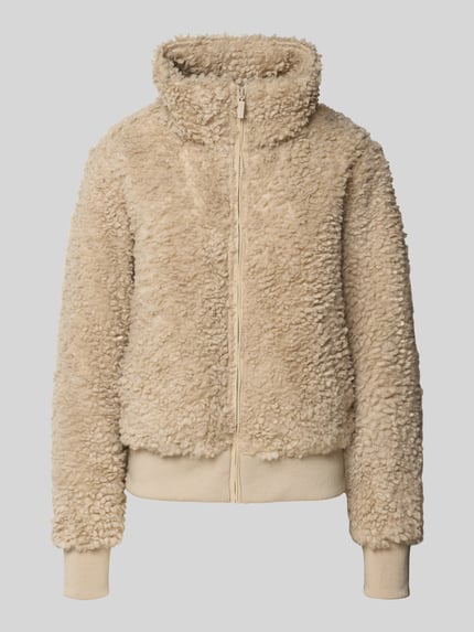 Mazine Teddyjack met opstaande kraag en ritssluiting Beige - 2