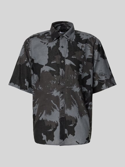 ONLY & SONS Relaxed Fit Freizeithemd aus Baumwoll-Leinen-Mix Modell 'CAIDEN' Black 2