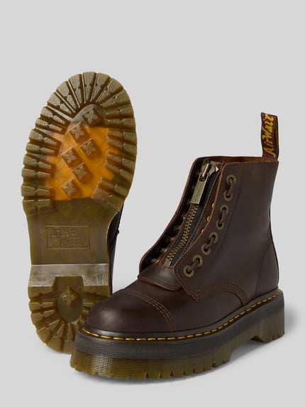 Dr. Martens Boots van leer met labeldetail, model 'Sinclair' Donkerbruin - 4