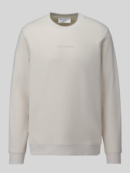 Produktfoto, Regular Fit Sweatshirt aus reiner Baumwolle von Marc O'Polo DENIM in hellem Beige, glatte Struktur, dezentes Logo auf der Brust