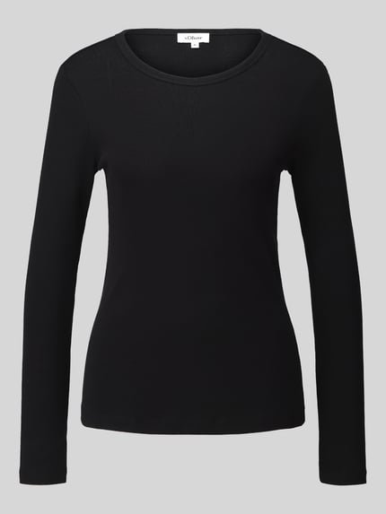 s.Oliver RED LABEL Slim fit shirt met lange mouwen van puur katoen Zwart - 2
