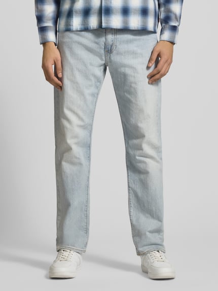 Levi's® tapered fit jeans van mix van katoen en linnen model '502®' Lichtblauw - 4