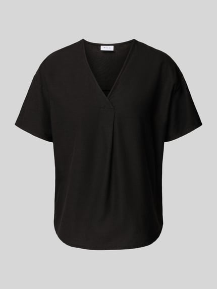 VILA Blouseshirt met V-hals, model 'PRISILLA' Zwart - 2