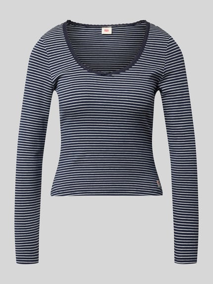 Levi's® 300 Slim Fit Langarmshirt aus Baumwoll-Mix Blau 2