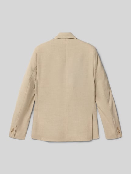 Produktfoto, Regular Fit Sakko mit Viskose-Anteil von Standar in Beige, glatte Oberfläche, Reverskragen, 2-Knopfleiste, Rückansicht.