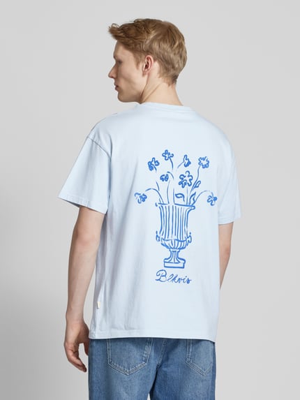 BLKVIS T-Shirt mit Motiv- und Label-Print Modell 'VASO' Hellblau 5