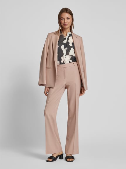 0039 Italy Regular fit blouse met opstaande kraag, model 'JANICE' Zwart - 1