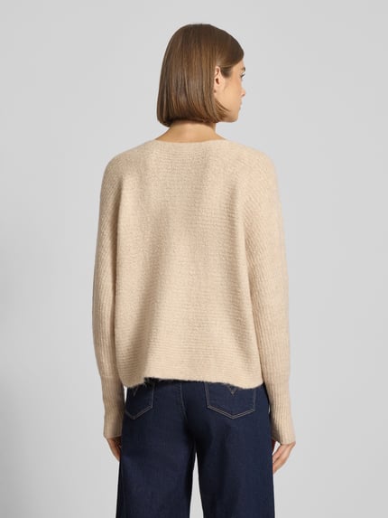 ONLY Regular Fit Strickpullover mit Fledermausärmel Modell 'DANIELLA' Ecru Melange 5