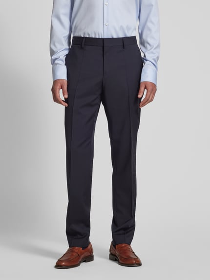 BOSS Regular Fit Anzughose mit Bügelfalten Modell 'Genius' Marine 4