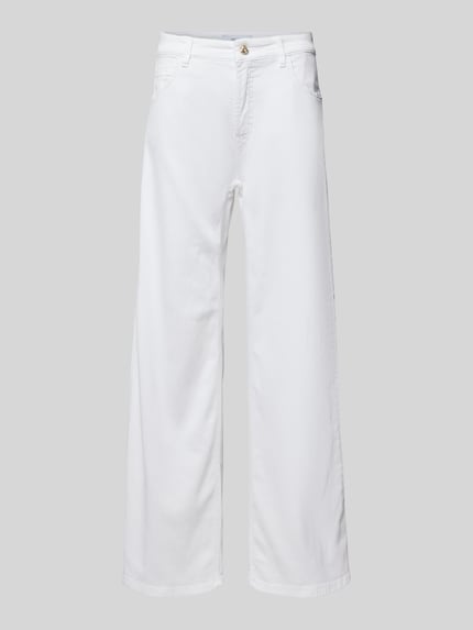 CAMBIO Flared Jeans mit verkürztem Schnitt Modell 'PALLAZZO' Weiss 2