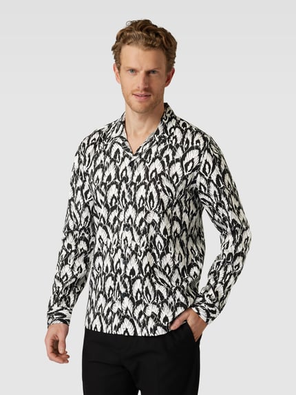 Lindbergh Relaxed Fit Freizeithemd mit Allover-Muster Black 4