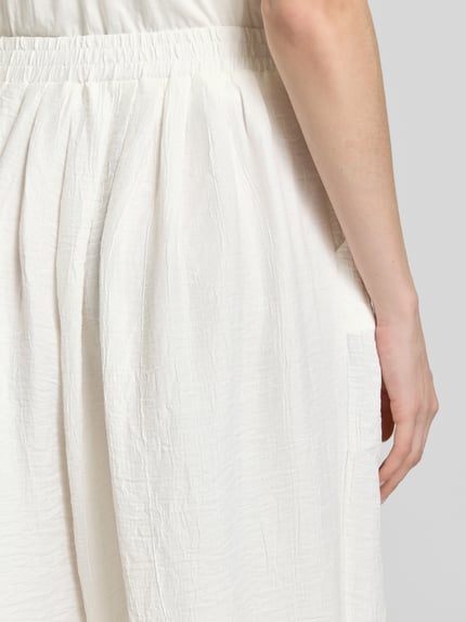 ICHI stoffen broek met elastische band model 'BALLON' Offwhite - 3