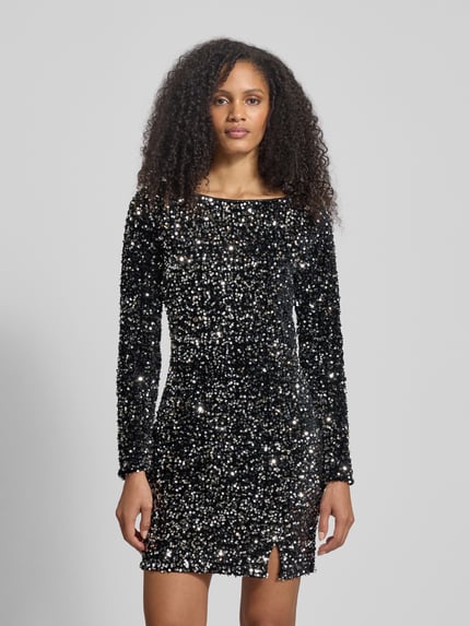 VERO MODA Sukienka wieczorowa o dopasowanym kroju z cekinowym obszyciem model ‘BELLA’ Srebrny 4