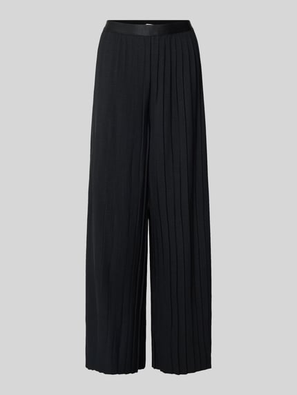 b.young Broek met plissévouwen en elastische band, model 'Janse' Zwart - 2