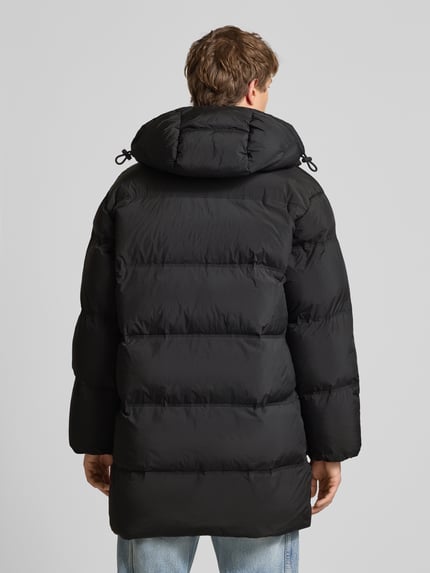 HUGO Blue Regular fit gewatteerde lange jas met labelpatch, model 'BODI' Zwart - 5