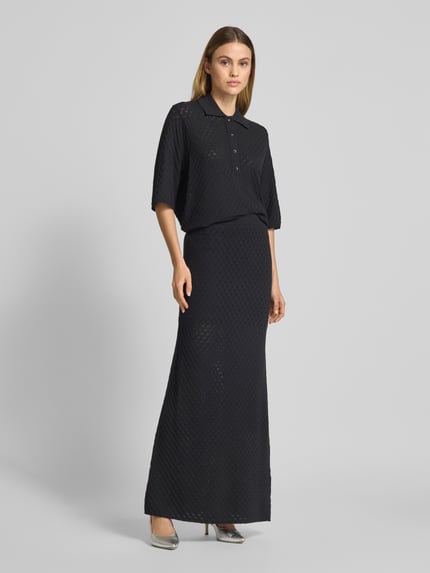 Jake*s Collection Maxirok met structuurmotief Zwart - 1