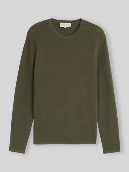 Tom Tailor Denim Regular Fit Pullover aus reiner Baumwolle Oliv 2