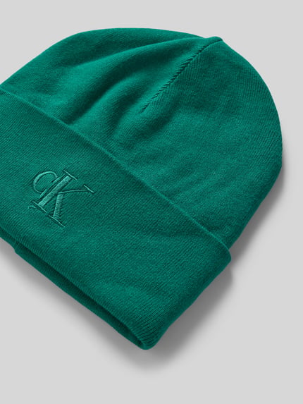 Calvin Klein Jeans Czapka beanie z wyhaftowanym logo Zielony 2