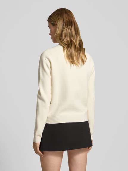 LeGer Strickpullover mit Label-Stitching Modell 'Allie' Offwhite 5