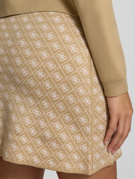 GUESS Minirock mit Woll-Anteil Modell 'AUBREY' Beige 3