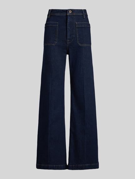 Polo Ralph Lauren Wide Leg Jeans aus Baumwoll-Mix Dunkelblau 2