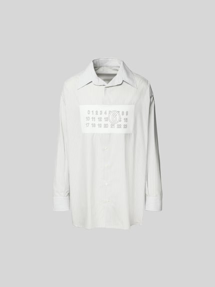 MM6 Maison Margiela Relaxed Fit Freizeithemd mit Logo-Detail Weiss 2