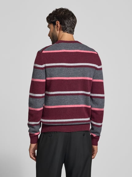 MCNEAL Strickpullover aus Woll-Mix im Allover-Look Dunkelrot Melange 5