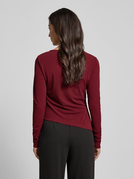 GUIDO MARIA KRETSCHMER WOMAN Regular fit shirt met lange mouwen in geplooide look, model 'Hellen' Donkerrood - 5
