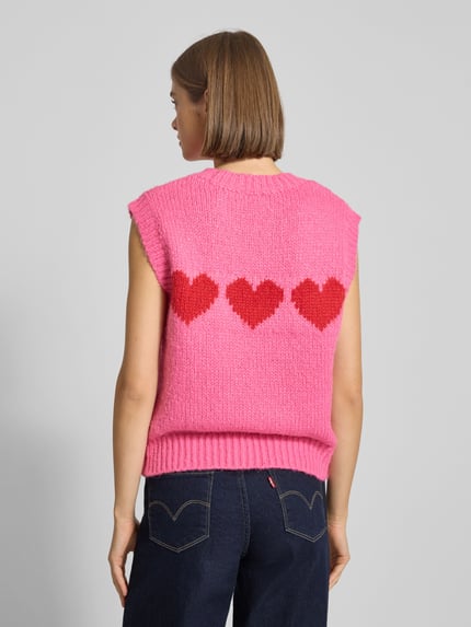 PIECES Regular Fit Pullunder aus grobem Strick Modell 'JOVE' Pink Melange 5