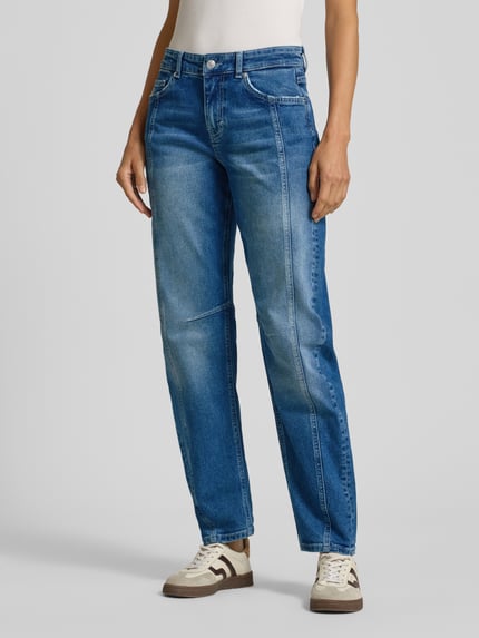 ETIQUETT ESSENTIALS Mom fit jeans met siernaden, model 'Sister' Donkerblauw - 4