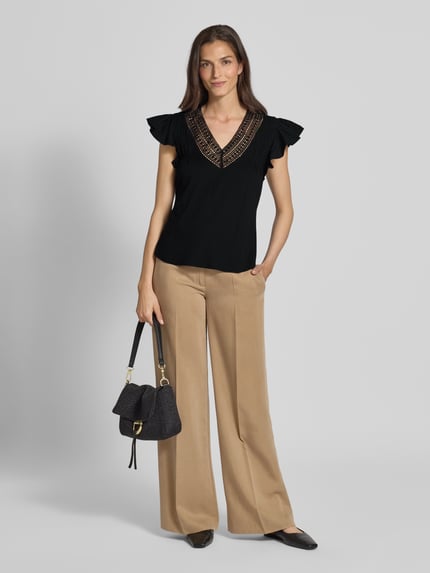 Lauren Ralph Lauren T-shirt z rękawami z falbaną Czarny 1