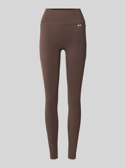 Under Armour Slim Fit Sport-Leggings mit Logo-Print Dunkelbraun 1