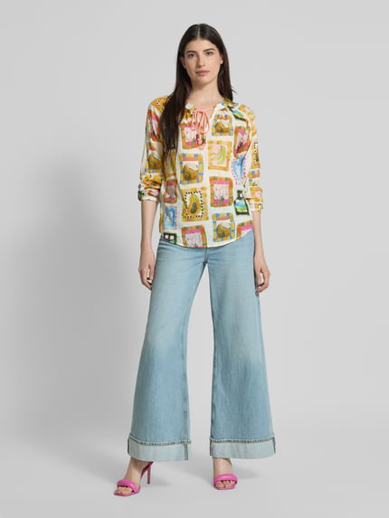 Emily Van den Bergh Regular fit blouse met ronde hals Offwhite - 1