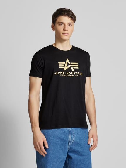 Alpha Industries T-shirt z nadrukiem z logo Czarny 4