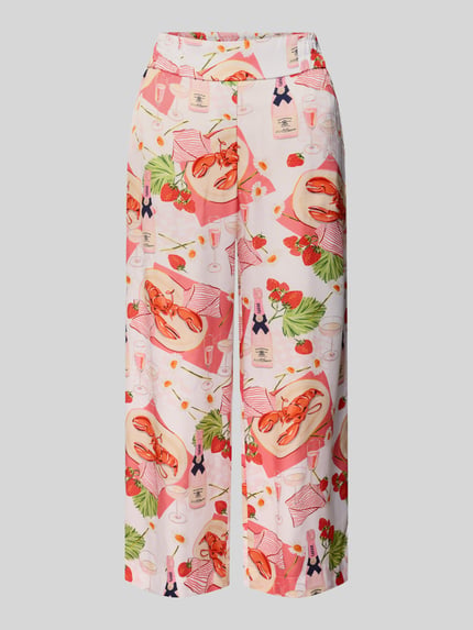 Wide Leg Stoffhose mit elastischem Bund Shop The Look MANNEQUINE