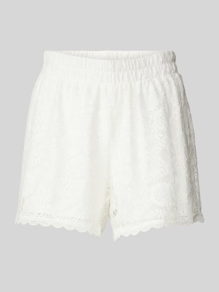 PIECES Loose Fit Shorts mit Ausbrenner-Effekt Modell 'OLLINE' Ecru 2