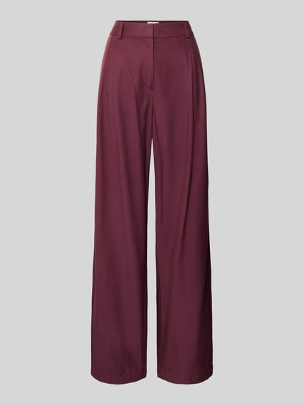Jake*s Studio Woman Stoffen broek van een mix van lyocell en katoen met wijde pijpen Bordeaux - 2