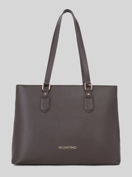 Valentino Bags Shopper mit Label-Detail Modell 'BRIXTON' Dunkelbraun 1
