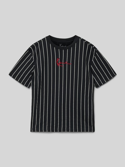 Produktfoto, Regular Fit T-shirt met logostitching van KARL KANI, puur katoen, ronde hals, ruglengte maat 134: 55 cm, voor kinderen