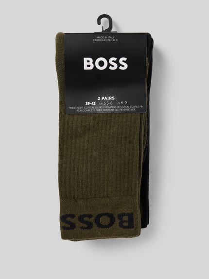BOSS Socken mit Label-Schriftzug im 2er-Pack Modell 'Sport' Oliv 3