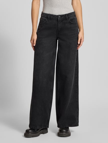 NOISY MAY® Wide fit jeans in 5-pocketmodel, model 'KETTIE' Zwart - 4