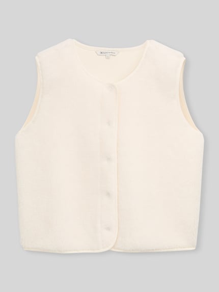 Tom Tailor Denim Regular Fit Weste mit Druckknöpfen Offwhite 2