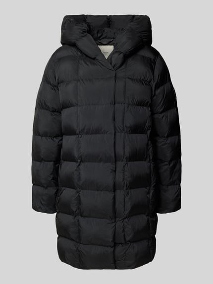 Calvin Klein Womenswear Glanzende gewatteerde lange jas met capuchon Zwart - 2