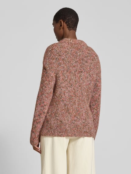 VILA Relaxed Fit Strickpullover aus elastischem Woll-Mix Rose 5