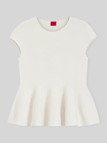 HUGO Regular Fit Top aus Viskose-Mix Modell 'Siefata' Offwhite 2