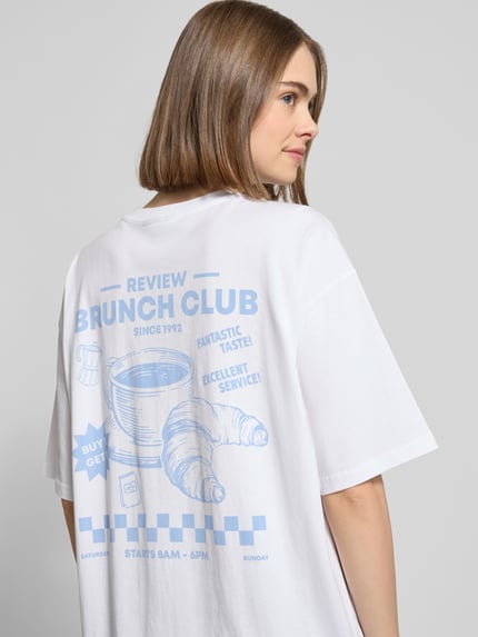 REVIEW Oversized T-shirt met statementprint Wit - 3