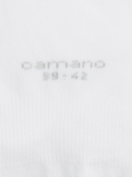 Produktfoto, Sokken met geribde boord in set van 2 van camano, wit katoenmix met stretch, nauwsluitend model, labelprint, Heren