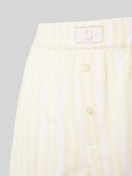 Jake*s Casual Szorty od piżamy o luźnym kroju z naszywką z logo Jasnożółty 2